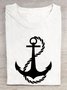 Casual Anchor Crew Neck Short Sleeve T-shirt