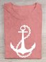 Casual Anchor Crew Neck Short Sleeve T-shirt