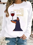 Casual Crew Neck Dog Sweatshirt