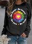 Casual Crew Neck Letter Pattern Sweatshirt