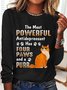 Casual Animal Crew Neck Long Sleeve T-shirt