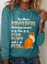 Casual Animal Crew Neck Long Sleeve T-shirt