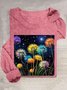 Casual Dandelion Crew Neck Long Sleeve T-shirt