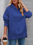 Casual Hoodie Plain Sweatshirt