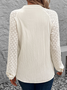 Shirt Collar Long Sleeve Plain Regular Loose Shirt For Women