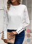 Casual Plain Crew Neck Long Sleeve T-shirt