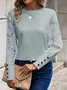 Casual Plain Crew Neck Long Sleeve T-shirt