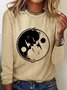 Crew Neck Long Sleeve Animal Regular Loose Blouse For Women