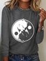 Crew Neck Long Sleeve Animal Regular Loose Blouse For Women