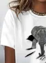 Vintage Animal Crew Neck Short Sleeve T-shirt