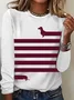 Casual Striped Crew Neck Long Sleeve T-shirt