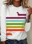 Casual Striped Crew Neck Long Sleeve T-shirt