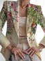 Women's Floral Buckle Regular Loose Blazer