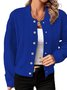 Women's Plain Zipper Regular Loose Jacket