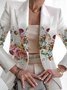 Women's Floral Buckle Regular Loose Blazer