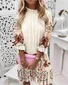 Women Floral Stand Collar Half Sleeve Comfy Casual Mini Dress