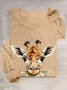 Casual Animal Crew Neck Long Sleeve T-shirt