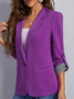 Women's Color Block Regular Loose Blazer