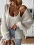 Women Wool/Knitting Plain Long Sleeve Comfy Casual Cardigan