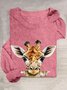 Casual Animal Crew Neck Long Sleeve T-shirt