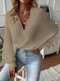 Women Wool/Knitting Plain Long Sleeve Comfy Casual Cardigan