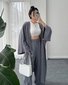 Women Plain Crew Neck Long Sleeve Comfy Casual Coat With Pants Two-Piece Set