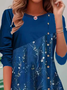 Crew Neck Long Sleeve Floral Lace Regular Regular Fit Blouse For Women