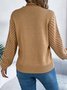 Women Yarn/Wool Yarn Plain Long Sleeve Comfy Casual Sweater