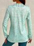 V Neck Long Sleeve Plain Chain Regular Regular Fit Blouse For Women