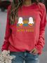 Casual Crew Neck Animal Sweatshirt