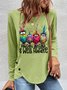 Casual Animal Crew Neck Long Sleeve T-shirt