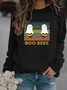 Casual Crew Neck Animal Sweatshirt