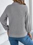 Women Yarn/Wool Yarn Plain Long Sleeve Comfy Casual Sweater