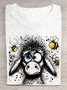 Casual Animal Crew Neck Short Sleeve T-shirt