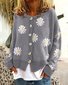 Women Wool/Knitting Floral Long Sleeve Comfy Casual Cardigan