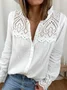 Long Sleeve Plain Regular Loose Shirt For Women