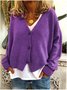 Women Wool/Knitting Plain Long Sleeve Comfy Casual Cardigan