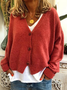 Women Wool/Knitting Plain Long Sleeve Comfy Casual Cardigan