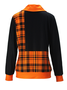 Casual Turtleneck Plaid Sweatshirt Zipper