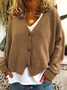 Women Wool/Knitting Plain Long Sleeve Comfy Casual Cardigan