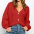 Women Wool/Knitting Plain Long Sleeve Comfy Casual Cardigan