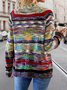 Women Wool/Knitting Striped Long Sleeve Comfy Casual Cardigan