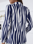 Women's Striped Regular Loose Blazer