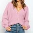 Women Wool/Knitting Plain Long Sleeve Comfy Casual Cardigan