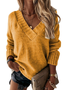 Women Yarn/Wool Yarn Color Block Long Sleeve Comfy Casual Sweater