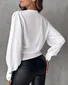 V Neck Long Sleeve Geometric Regular Regular Fit Blouse For Women