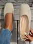 Casual Plain Slip On Flat Heel Shallow Shoes