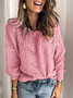 Women Yarn/Wool Yarn Color Block Long Sleeve Comfy Casual Sweater