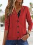 Women Wool/Knitting Plain Long Sleeve Comfy Casual Cardigan