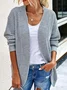 Women Wool/Knitting Plain Long Sleeve Comfy Casual Cardigan